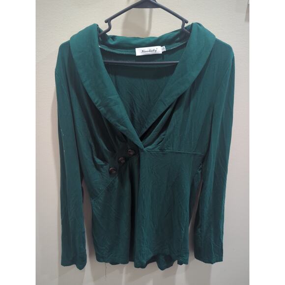 Nine daily Women's Green Shirt Top Blouse Size Large NWOT - Picture 1 of 9